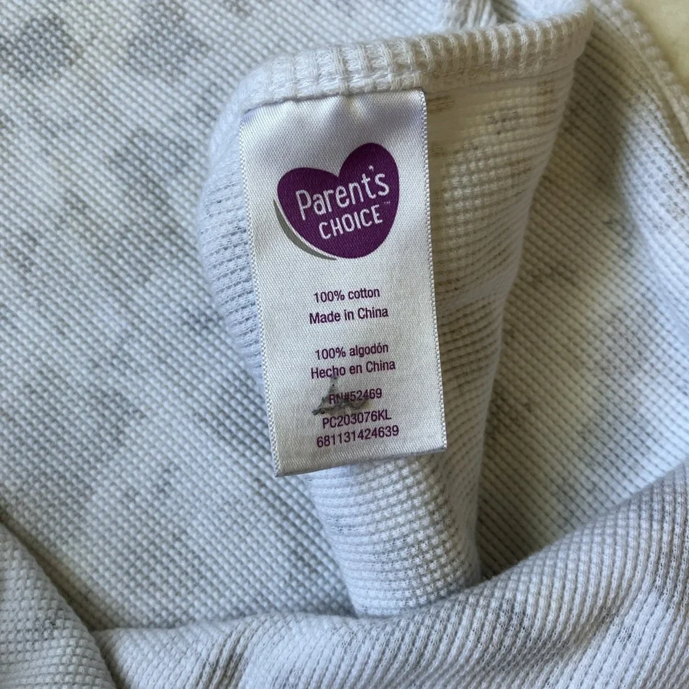 Parent's‎ Choice Sheep Lamb Baby Blanket Gray White Cotton Waffle Weave Thermal